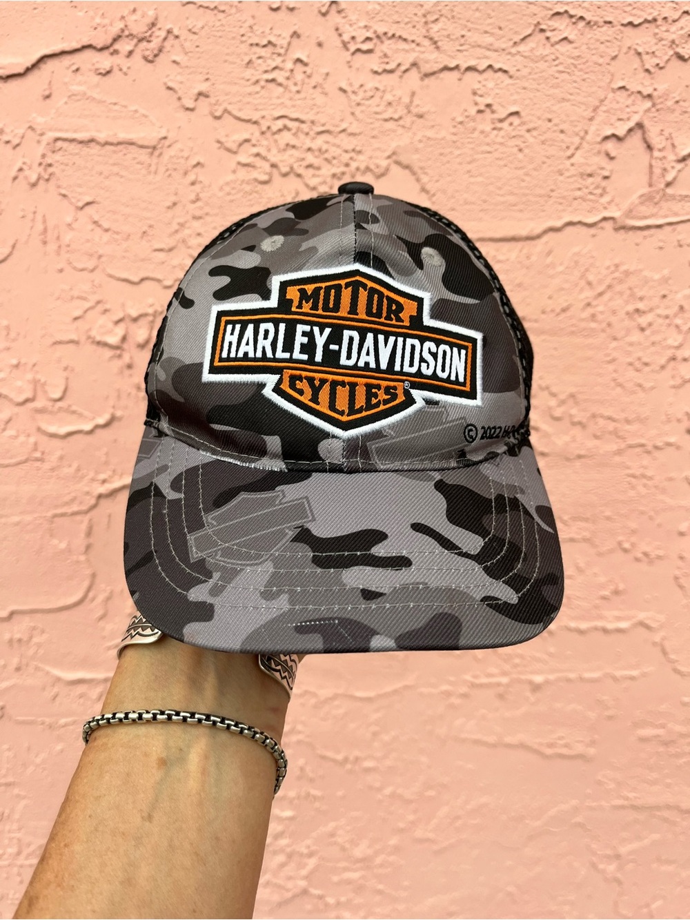 Harley-Davidson Kids Hat Camo Gray Size 2-4T